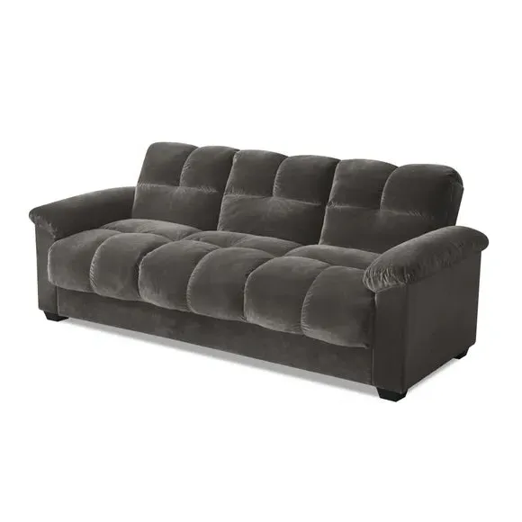 3-Seater Sofa Bed with Storage - Mink, Velvet