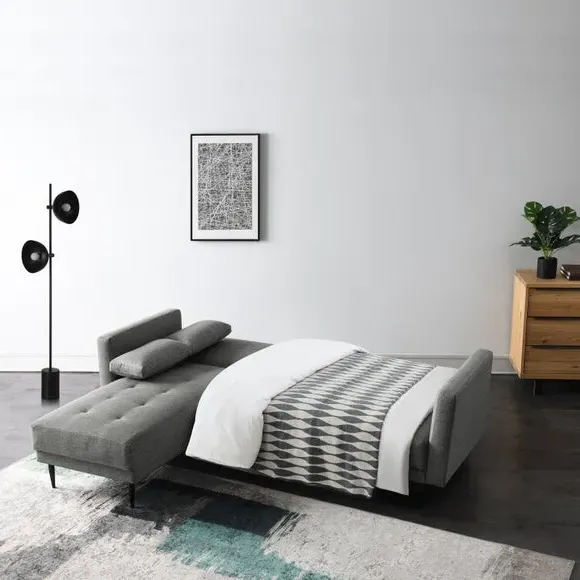 Corner Sofa Bed with Clic Clac - Pebble Grey