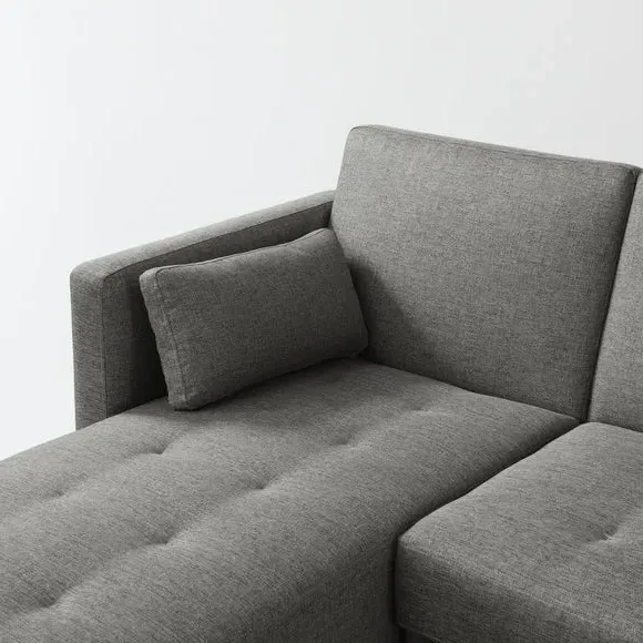 Corner Sofa Bed with Clic Clac - Pebble Grey