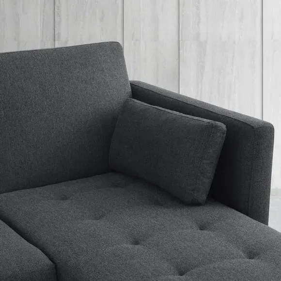 Corner Sofa Bed with Clic Clac - Steel Grey