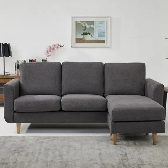 Reversible Corner Sofa - Dark Grey, Fabric