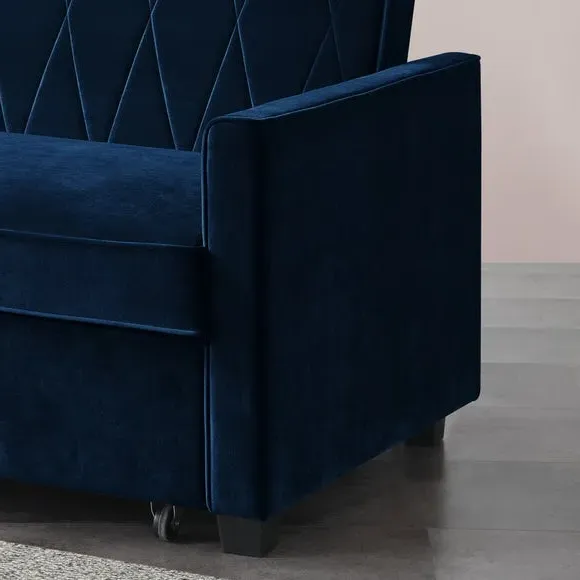 2-Seater Sofa Bed with Clic Clac - Midnight, Velvet