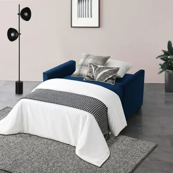 2-Seater Sofa Bed with Clic Clac - Midnight, Velvet