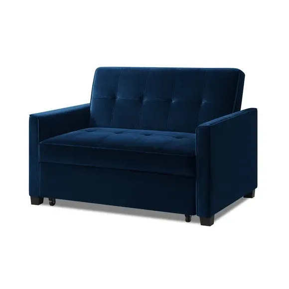 2-Seater Sofa Bed with Clic Clac - Midnight, Velvet