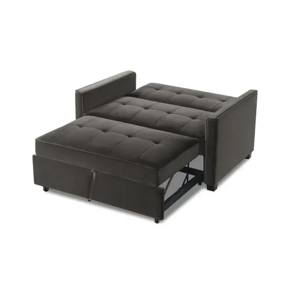2-Seater Sofa Bed with Clic Clac - Mink, Velvet