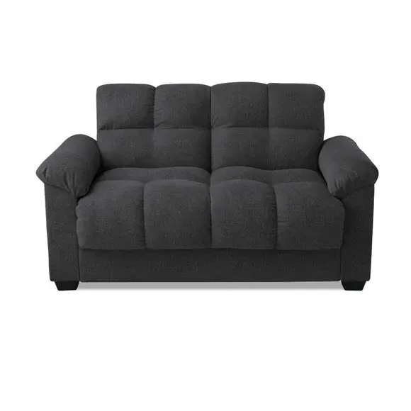 2-Seater Sofa Bed with Storage - Dark Grey, Chenille