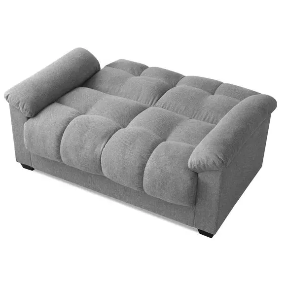 2-Seater Sofa Bed with Storage - Grey, Chenille