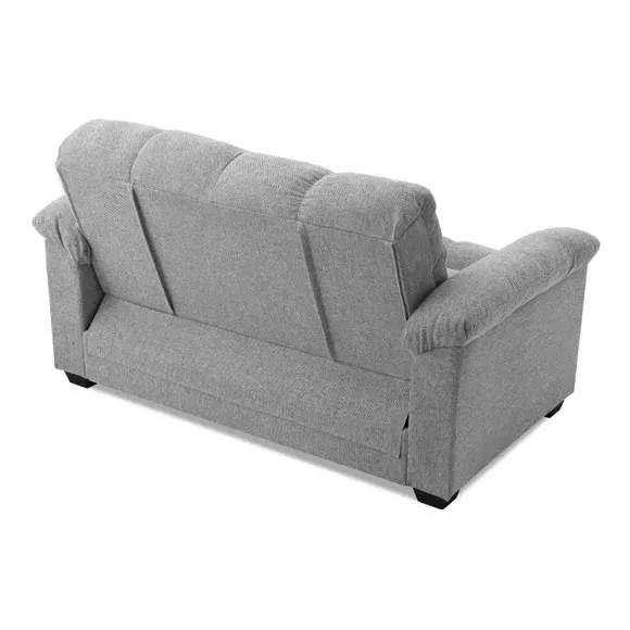 2-Seater Sofa Bed with Storage - Grey, Chenille