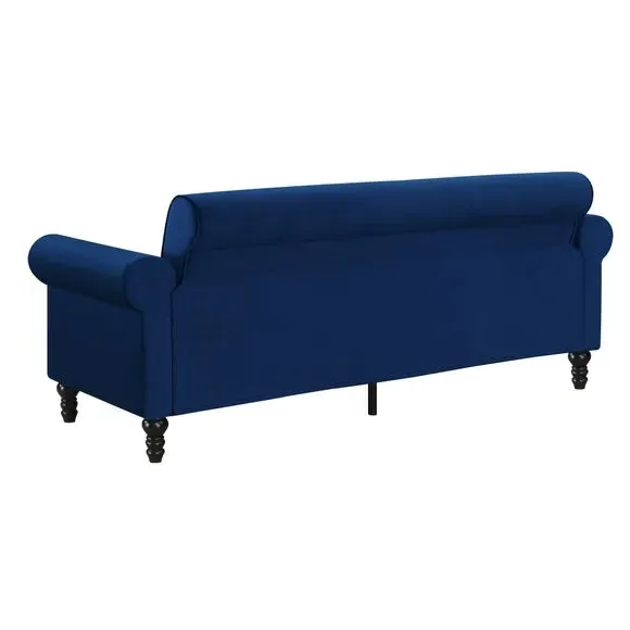 3-Seater Sofa with Removable Cushions - Blue, Velvet