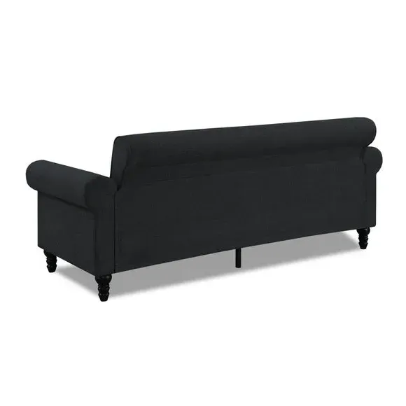 3-Seater Sofa with Removable Cushions - Grey, Chenille