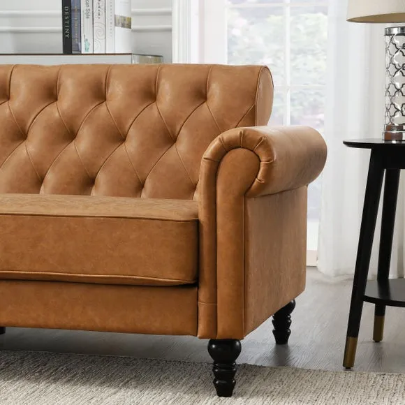 3-Seater Sofa with Removable Cushions - Tan