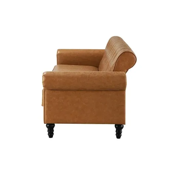 3-Seater Sofa with Removable Cushions - Tan
