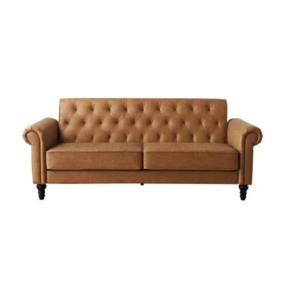 3-Seater Sofa with Removable Cushions - Tan