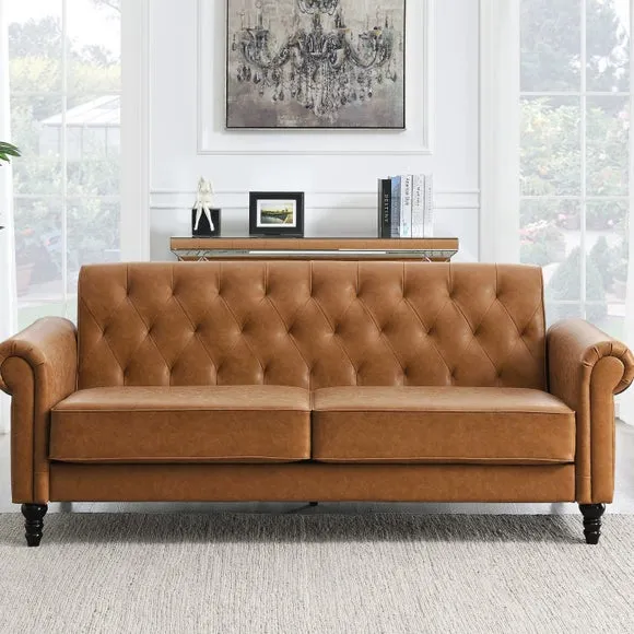 3-Seater Sofa with Removable Cushions - Tan