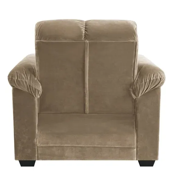 Reclining Armchair with Cloud Cushion - Brown, Velvet