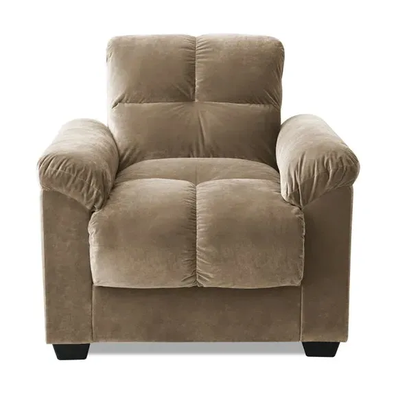 Reclining Armchair with Cloud Cushion - Brown, Velvet