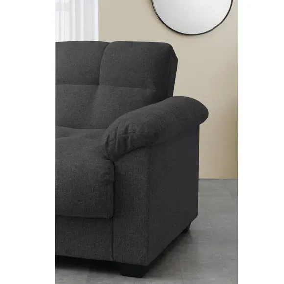 Reclining Armchair with Storage - Dark Grey, Chenille