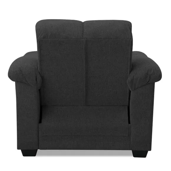 Reclining Armchair with Storage - Dark Grey, Chenille