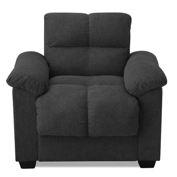 Reclining Armchair with Storage - Dark Grey, Chenille