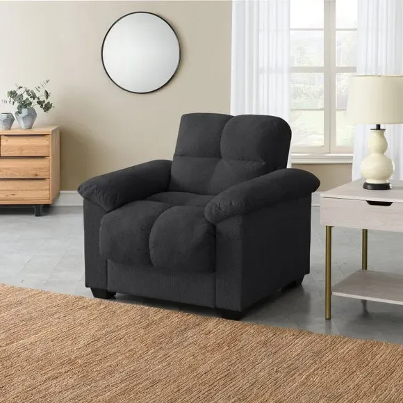 Reclining Armchair with Storage - Dark Grey, Chenille image
