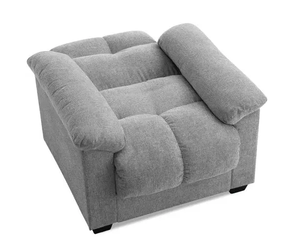 Reclining Armchair with Storage - Grey, Chenille