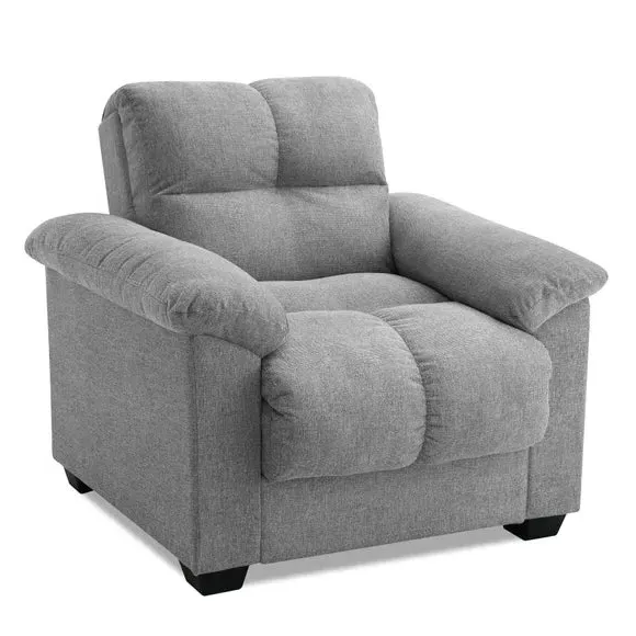 Reclining Armchair with Storage - Grey, Chenille