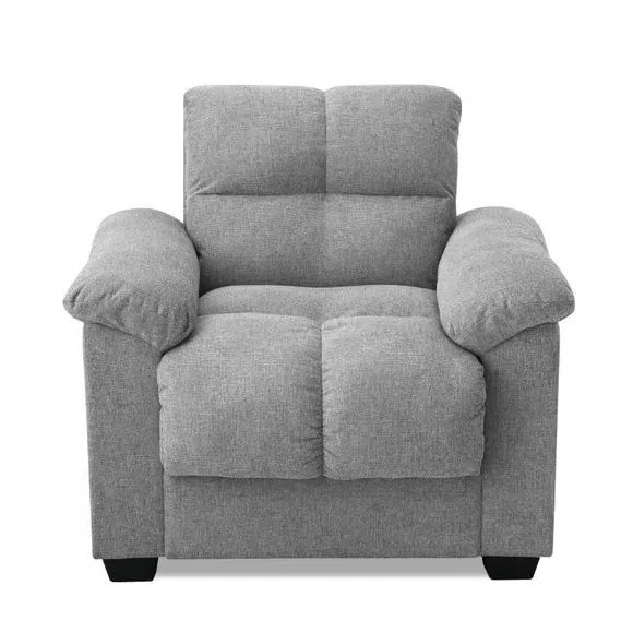 Reclining Armchair with Storage - Grey, Chenille