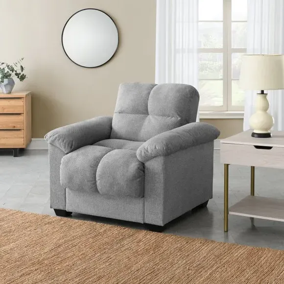 Reclining Armchair with Storage - Grey, Chenille