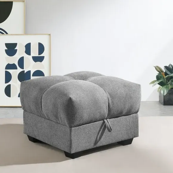 Storage Ottoman with Soft-Close - Grey, Chenille image