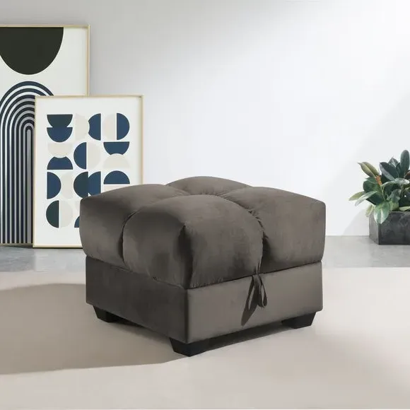 Storage Ottoman with Soft-Close - Mink, Velvet