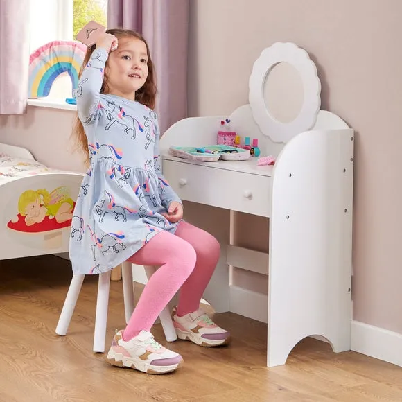 Dressing Table with Stool Set - White, Wood image