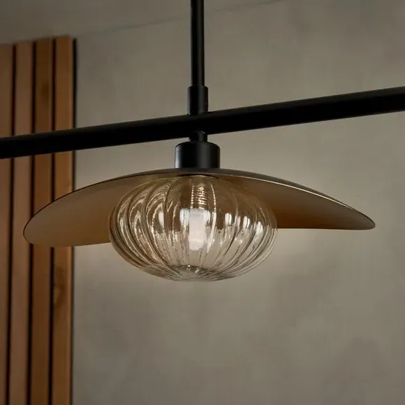 3-Light Ceiling Light with Adjustable Shades - Brass