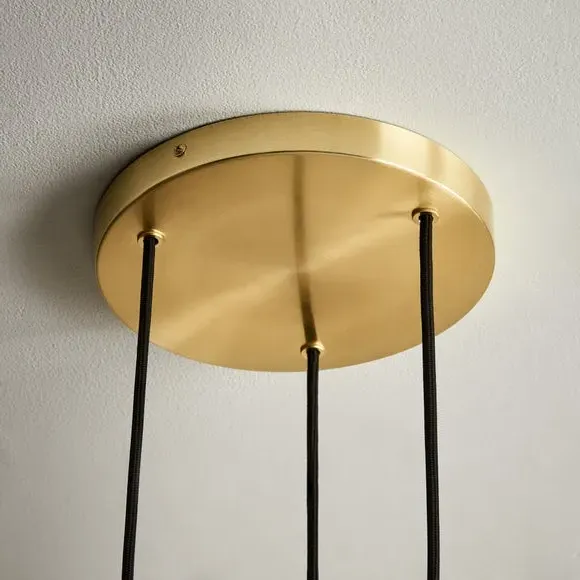 3-Light Cluster Ceiling Light - Black, Glass