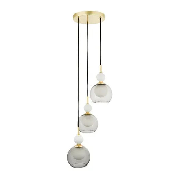 3-Light Cluster Ceiling Light - Black, Glass