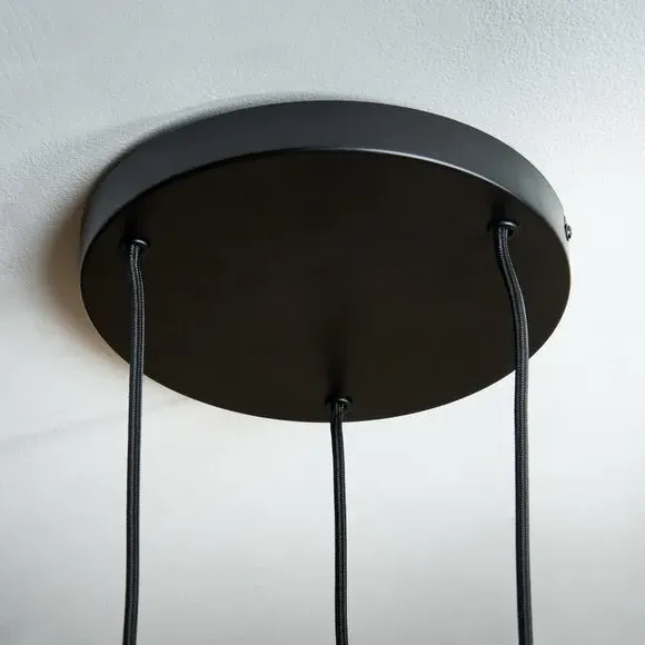 3-Light Cluster Ceiling Light - Black, Metal