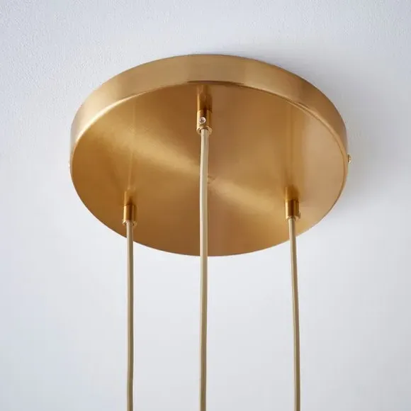 3-Light Cluster Ceiling Light - Brown, Glass