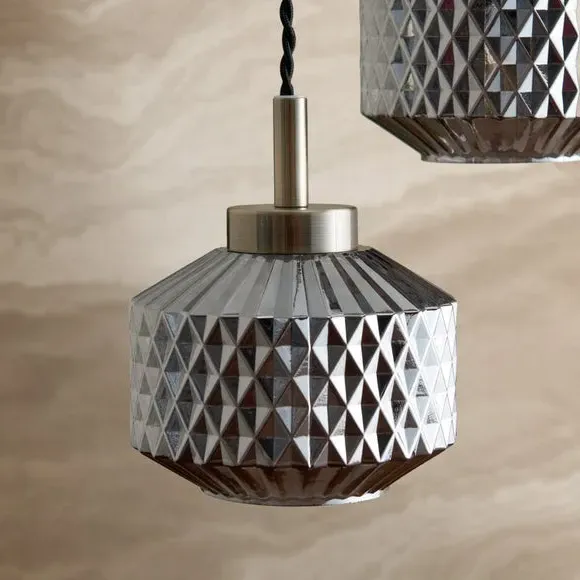 3-Light Cluster Ceiling Light - Grey, Glass