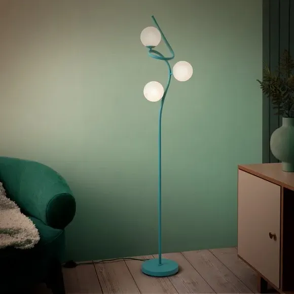 3-Light Floor Lamp with Foot Switch - Green