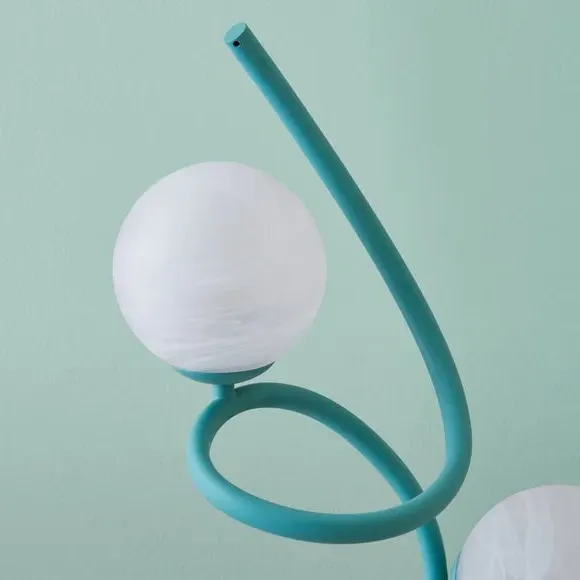 3-Light Floor Lamp with Foot Switch - Green