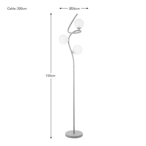 3-Light Floor Lamp with Foot Switch - Green