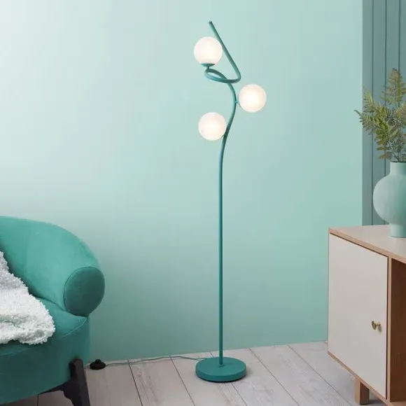3-Light Floor Lamp with Foot Switch - Green image