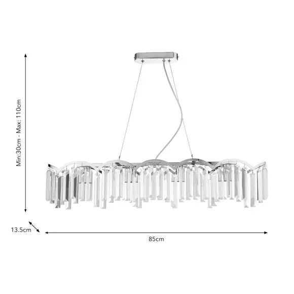 4-Light Adjustable Ceiling Light - Clear, Glass