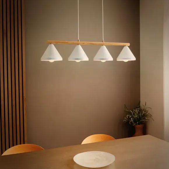 4-Light Adjustable Ceiling Light - White, Metal