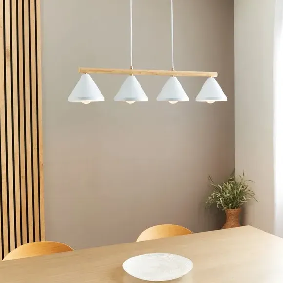 4-Light Adjustable Ceiling Light - White, Metal image