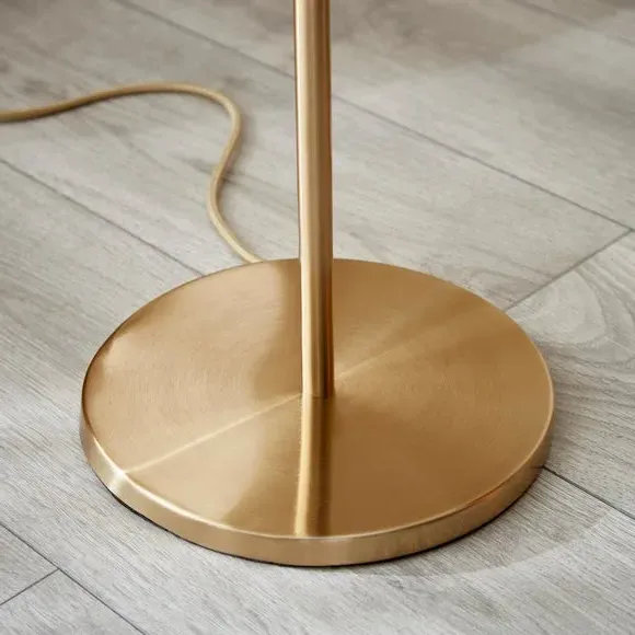 4-Light Floor Lamp - Brown, Steel & Glass