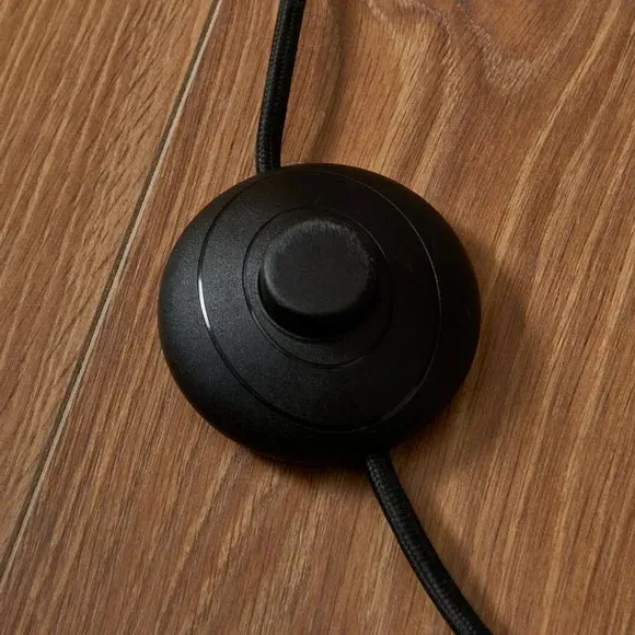 4-Light Floor Lamp with Foot Switch - Black