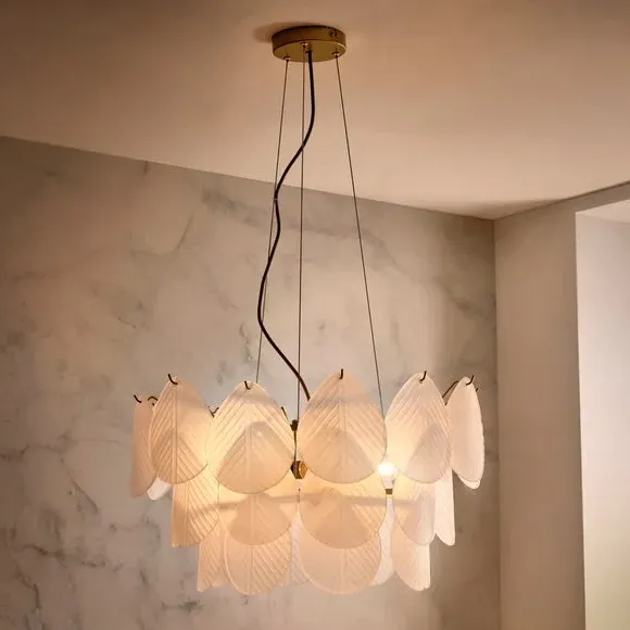 5-Light Adjustable Ceiling Light - Gold, Glass