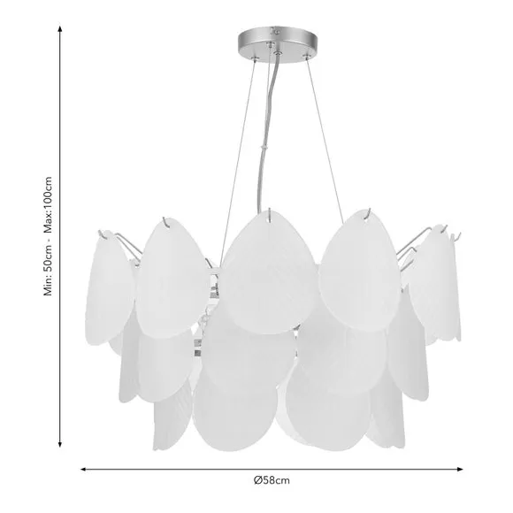 5-Light Adjustable Ceiling Light - Gold, Glass