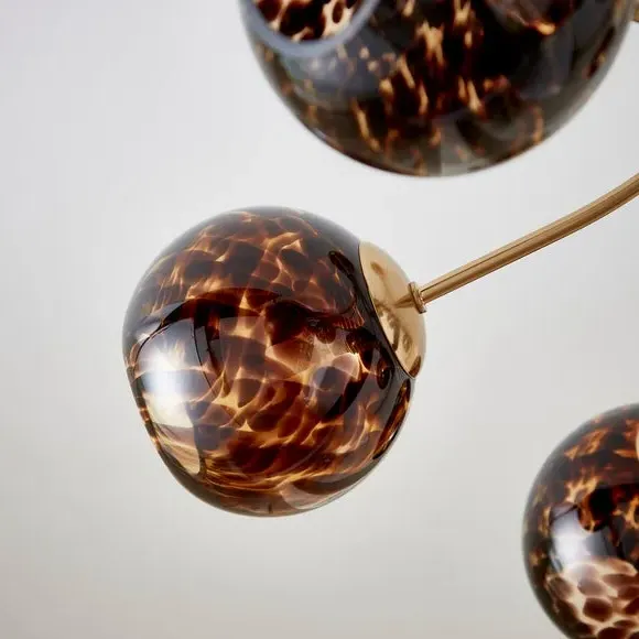 6-Light Ceiling Light - Brown, Steel & Glass