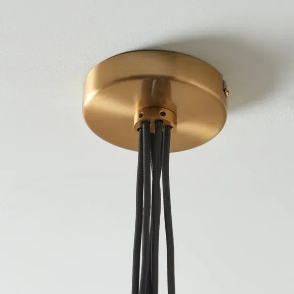 6-Light Cluster Ceiling Light - Black, Glass